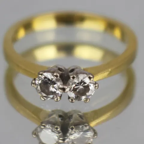 Vintage Twin Diamond 18ct Gold Ring