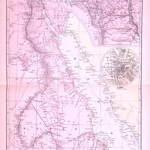 Egypt 120-Year-Old Large Antique Map by G.W. Bacon-38