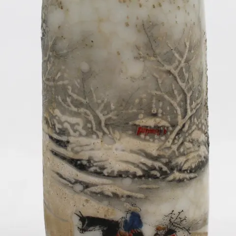 Chinese Porcelain Snuff Bottle – Winter Landscape, c.1900