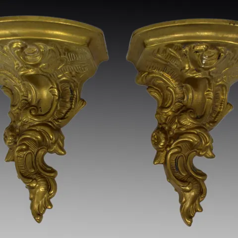 Pair of Vintage Brass Wall Brackets