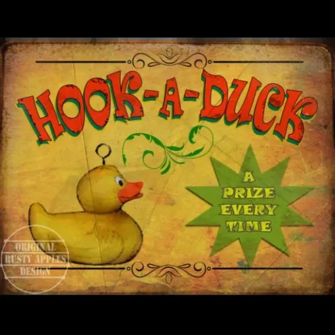 Hook A Duck Vintage Style Traditional Fairground Stalls & Rides Metal Wall Art