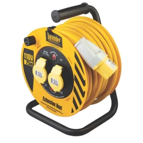 Defender E86450 16A 2-Gang 25m Cable Reel 110V RRP £69.99