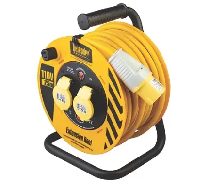 Defender E86450 16A 2-Gang 25m Cable Reel 110V RRP £69.99