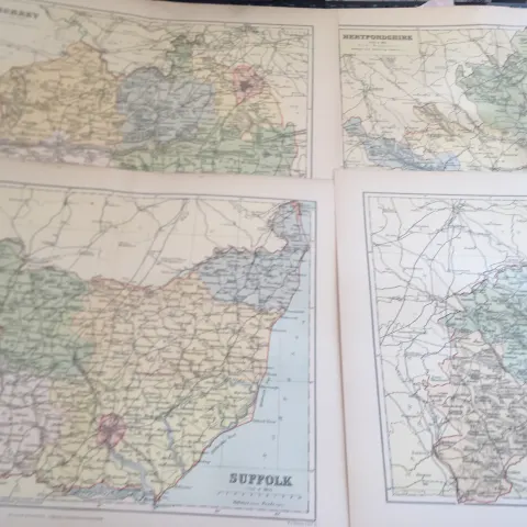 Collection of 23 Antique Coloured Victorian Maps By JHF Brabner.