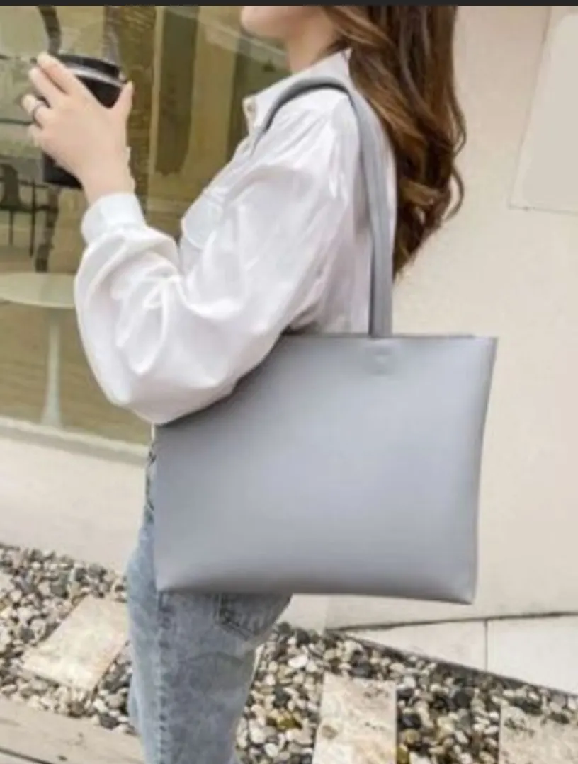 Brand New Ladies Grey Leather Saffiano Tote Bag RRP £49.99