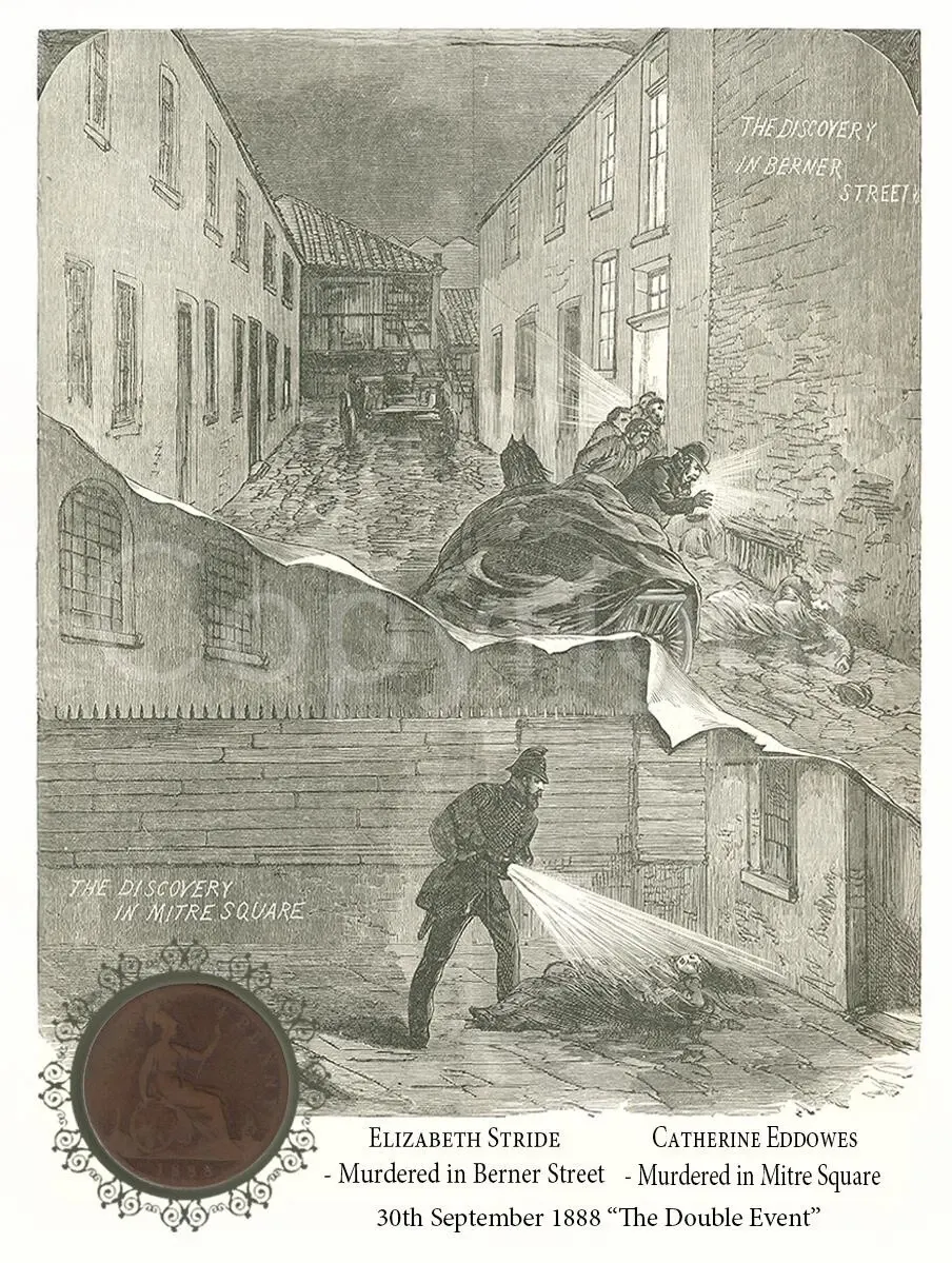 1888 Penny The Year Jack The Ripper The Double Event Murders Metal Art Display