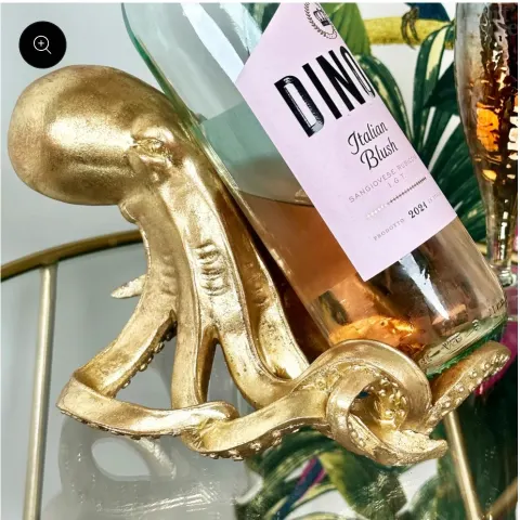 Gold Octopus Wine Bottle Holder x 4