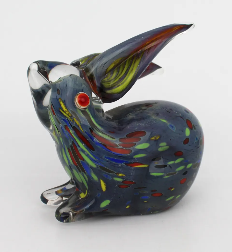 Vintage Glass Rabbit Sculpture