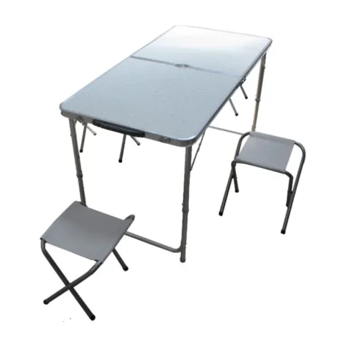 Adjustable Folding Camping Picnic Table With 4 Stools Camping Caravan Motorhome