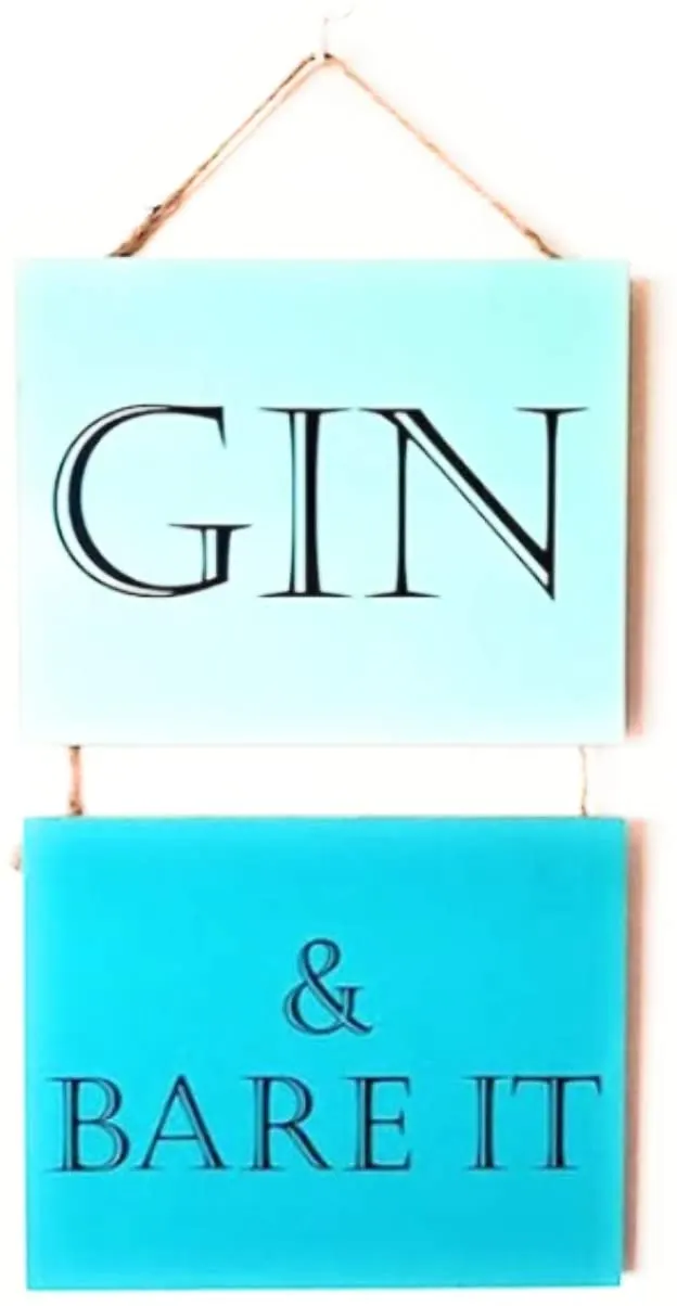 10 x Hanging Plaques - Gin and Bare it, Let's Stay Home and Cuddle