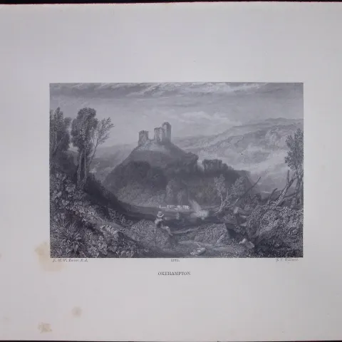 J.M.W Turner Rare “Okehampton Devonshire” 1873 Picturesque Views in England-22