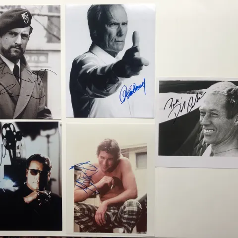 John Travolta, Robert De Niro, Clint Eastwood, Richard Gere & David Carradine original signatures