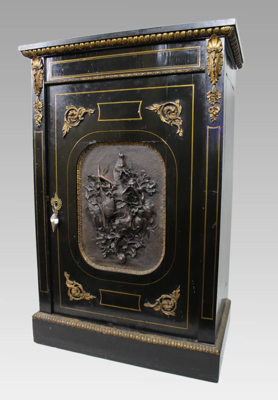 Napoleon III Ebonised Pier Cabinet with Electrotype Panel – French, c.1860