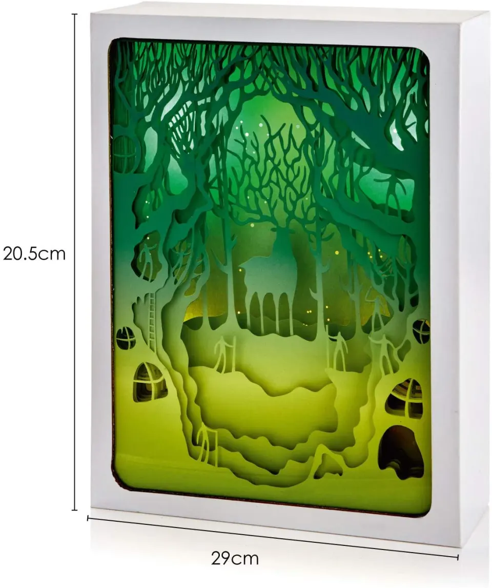 6 x DIORAMA 3D FRAMED REINDEER CHRISTMAS SCENE WITH LED LIGHTS