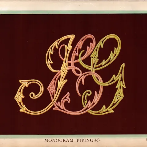 Monogram Piping 2 T. Percy Lewis & A.G Bromley Antique Chromolithograph Print