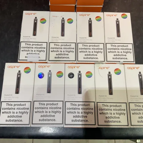 JOBLOT 9 x ASPIRE POCEX KIT VAPE PENS RAINBOW RRP £180