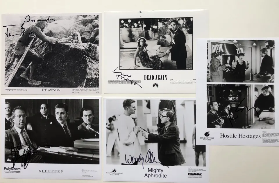 Jeremy Irons, Dustin Hoffman, Emma Thompson, Kevin Spacey & Woody Allen signed studio photos