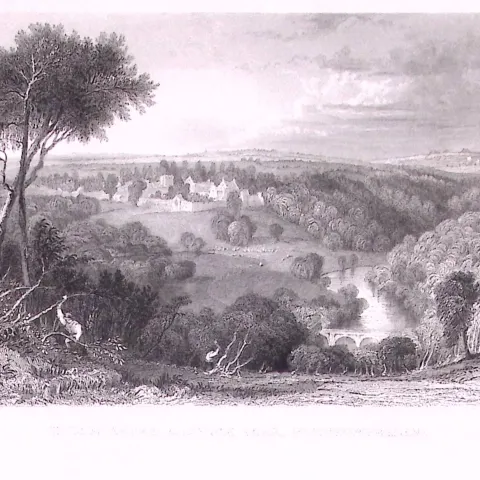 Alnwick Park Northumberland Antique Steel Engraving-26-TR