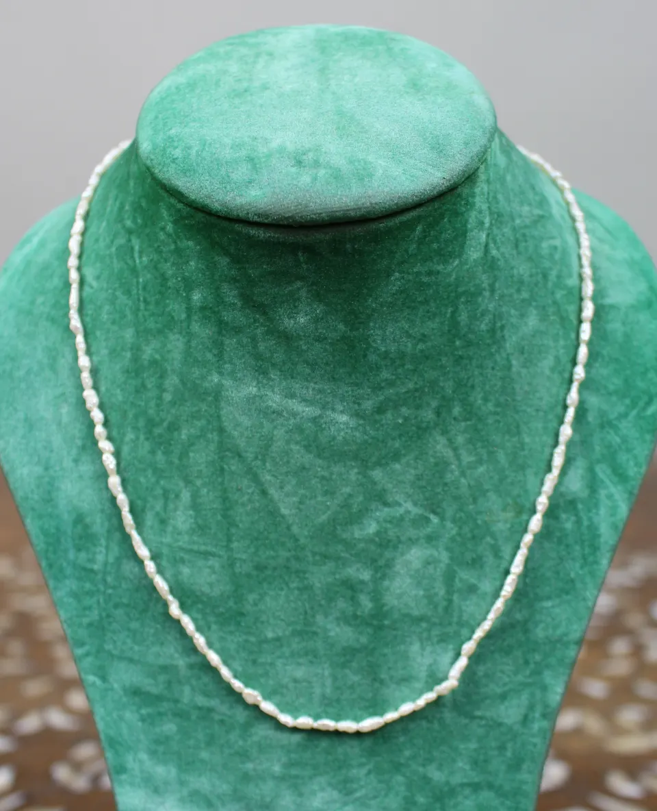 Vintage Freshwater Baroque Pearl Necklace with Silver Clasp