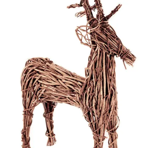 Ginormous Basketweave Wicker Reindeer