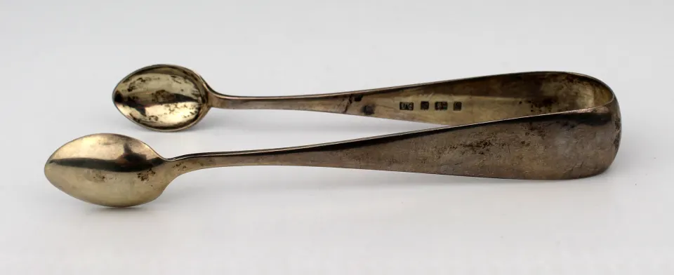Edwardian Solid Silver Sugar Tongs  Birmingham 1901