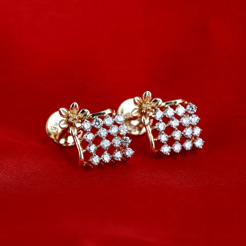 14 K / 585 Yellow Gold Diamond Earring Studs