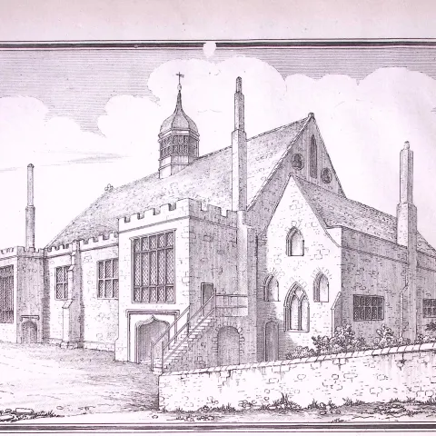 Cheshire Hugh Lupus Hall Castle Antique 216-Year-Old Copperplate Print -8-TR