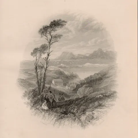 Bantry Bay Co Cork 1837-38 Victorian Antique Engraving.