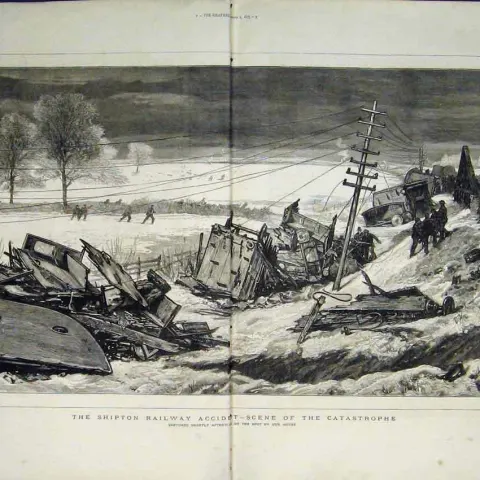   Shipton Railway Accident Train Crash Antique 1875 Newspaper