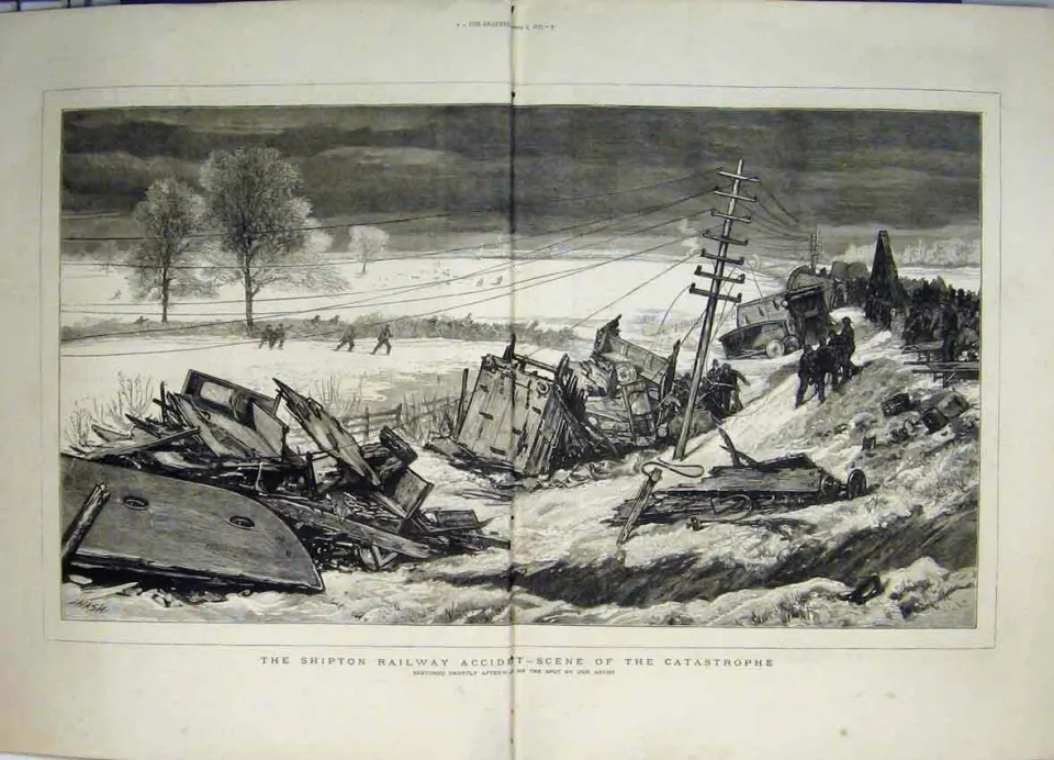   Shipton Railway Accident Train Crash Antique 1875 Newspaper