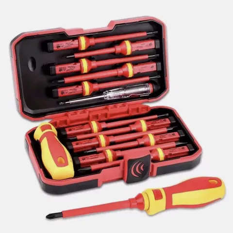 Electrician Repair Tools Kit – Insulated Bits, Magnetic Tips, Ergonomic Handle, Portable Case Back