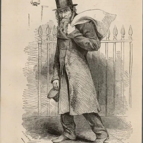 London Second Hand Clothes Seller Rare Antique 1864 Henry Mayhew Print.