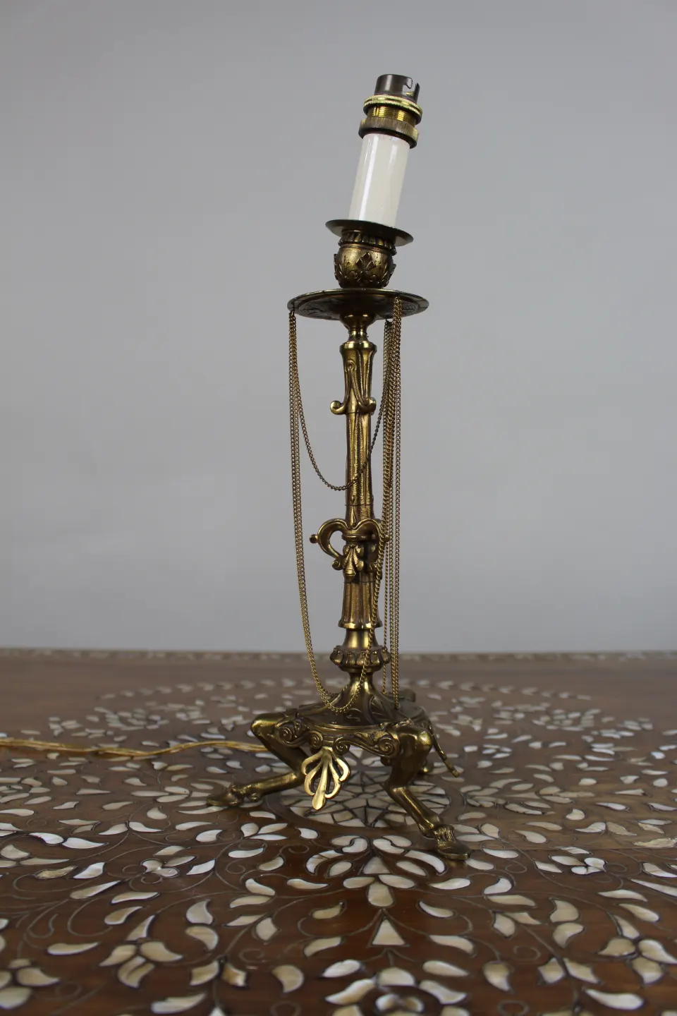 Vintage Gilt Brass Table Lamp – Neoclassical Revival, c.1930