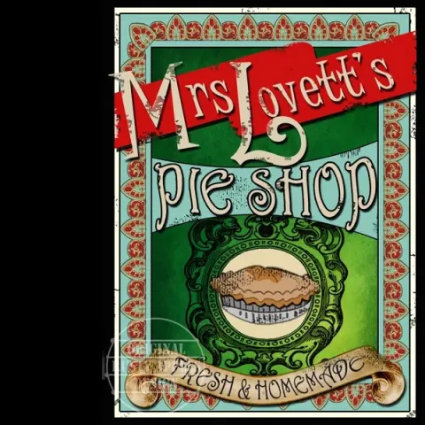 Mrs Lovett's Pie Shop Fleet Street Sweeney Todd Demon Barber Metal Wall Art