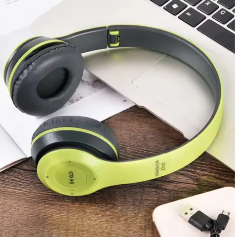 P47 Wireless Headphones Bluetooth 5.0 Earphones Foldable HIFI Stereo Bass For Music Green