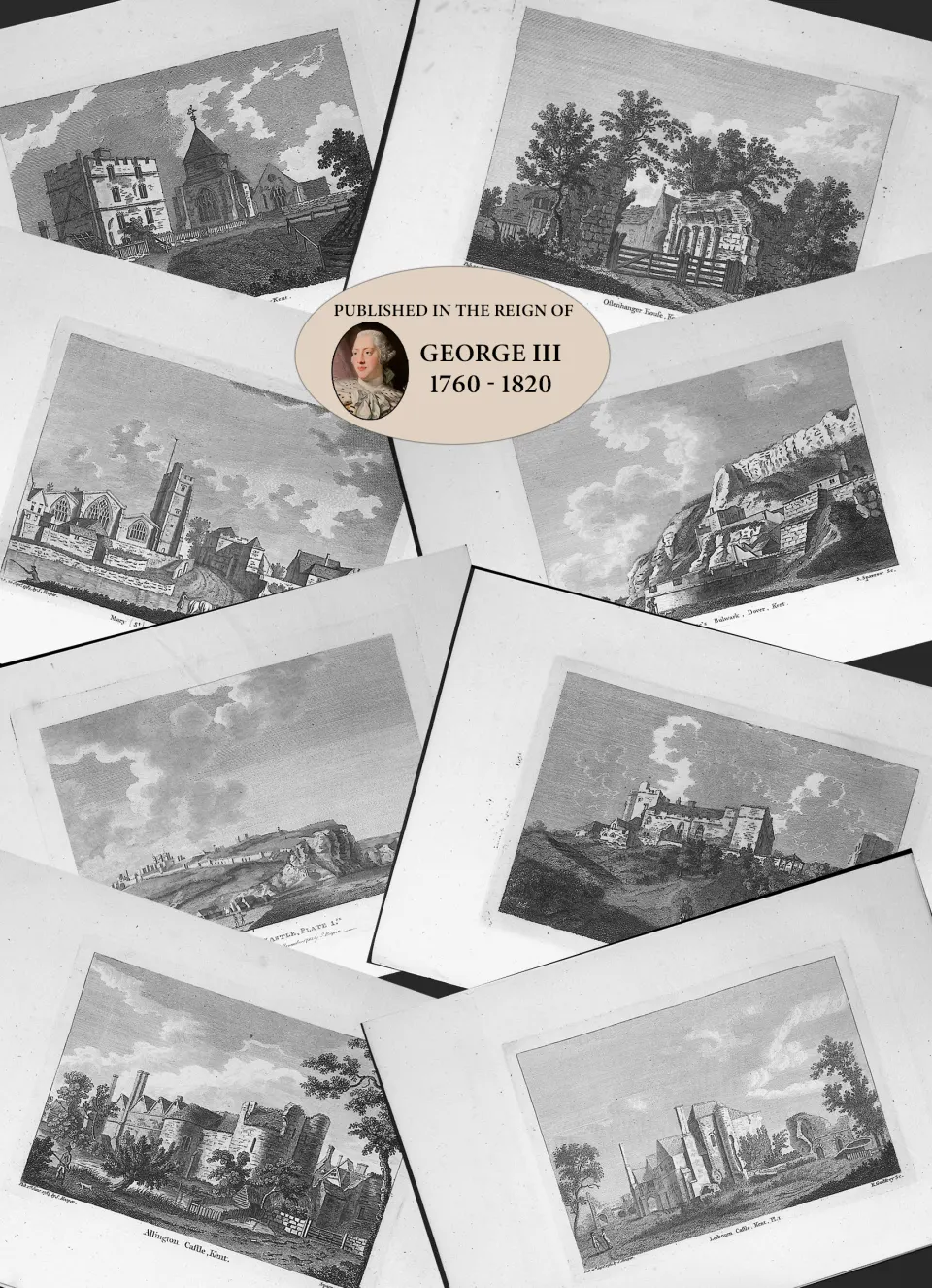 Job Lot County Kent Francis Grose Antique 230+ Years Old Copper Engravings-5.
