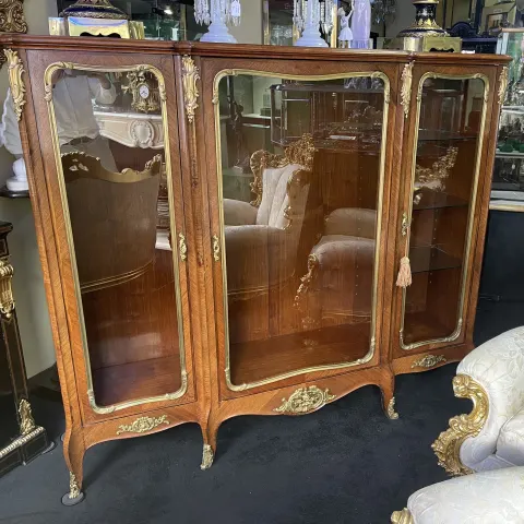 French Louis Philippe Kingwood Glazed Display Cabinet c.1830