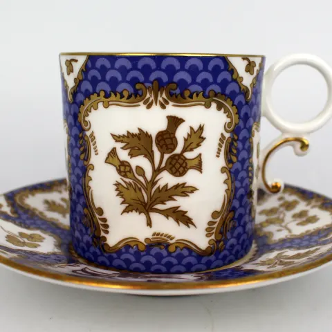 Royal Worcester George II Royal Collection Demitasse & Saucer