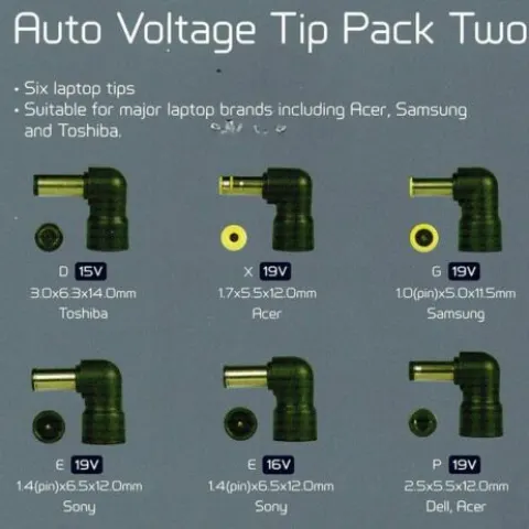 30 x Auto Voltage 6 Tip Pack Two For Toshiba Acer Samsung Sony Deli Acer