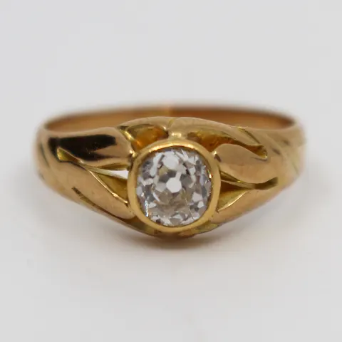Early 20th c. 15 ct Rose Gold 0.52 carat Diamond Ring