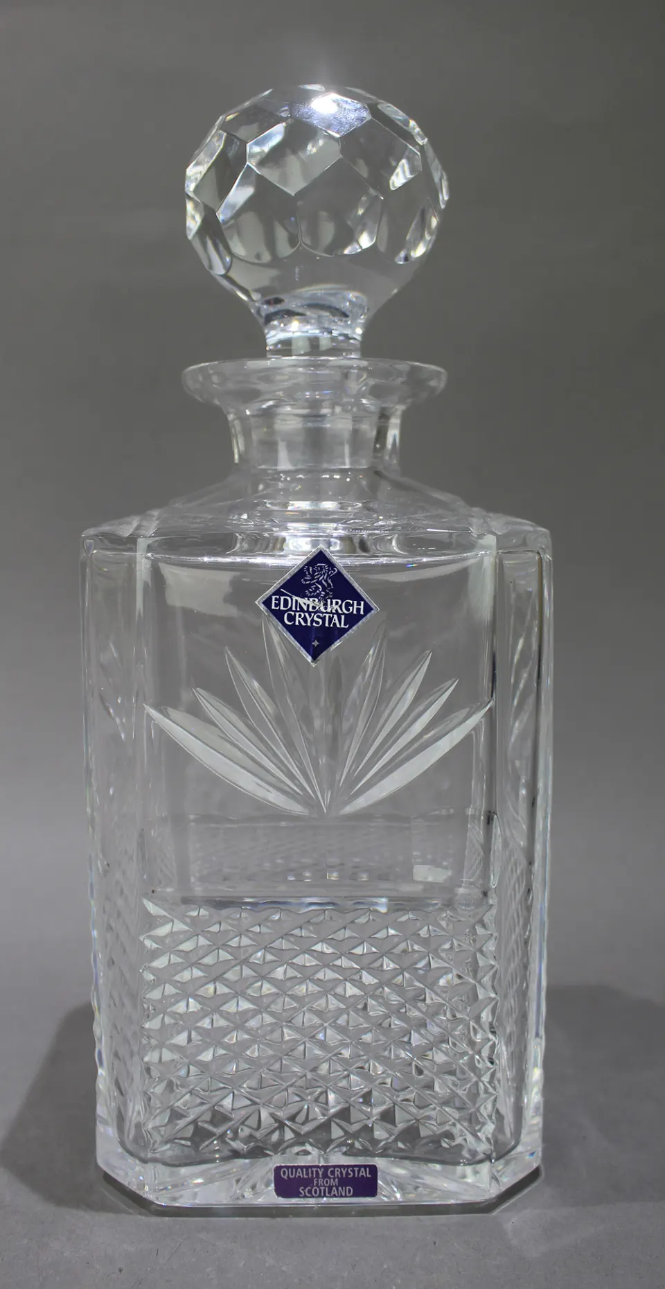 Vintage Edinburgh Crystal Square Shaped Spirit Decanter