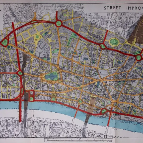 City of London Post-War Street Improvements Plan 1944 Detailed Map-6