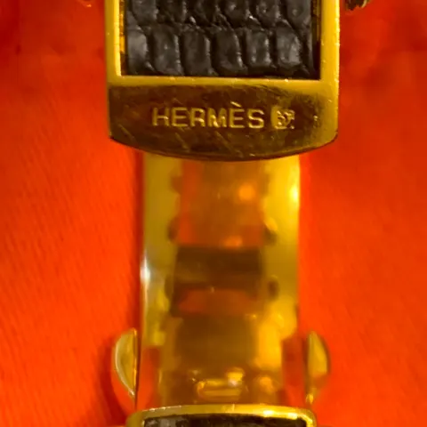 Hermes Criss Cross Bracelet Vintage Gold Plated