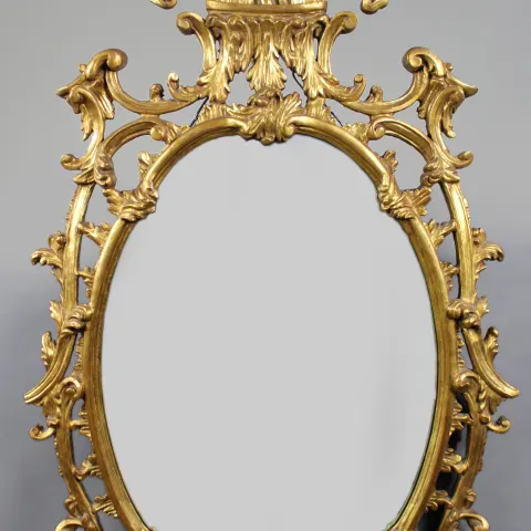 Florentine Giltwood Rococo Revival Wall Mirror, Italy, Mid-20th Century