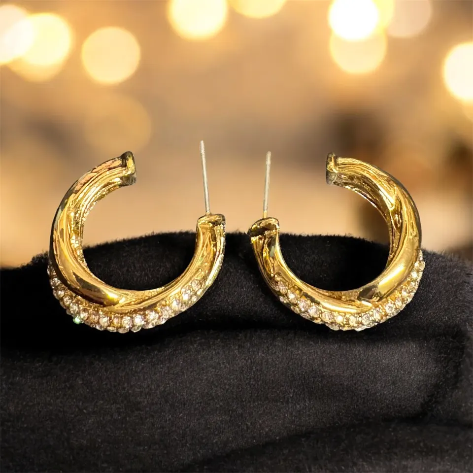 10 X RRP £15.91 ea Brand New Overstock - Chunky Gold Earrings for Women L11a