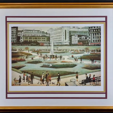 L.S. Lowry Rare Limited Edition "Piccadilly Gardens"