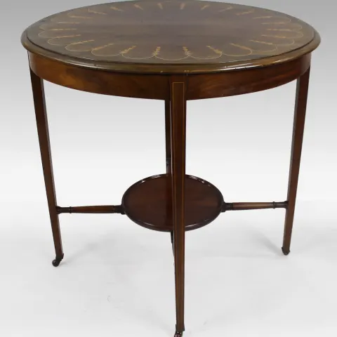 Edwardian Inlaid Oval Side Table
