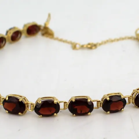 Elegant Vintage Garnet 14ct Gold Bracelet