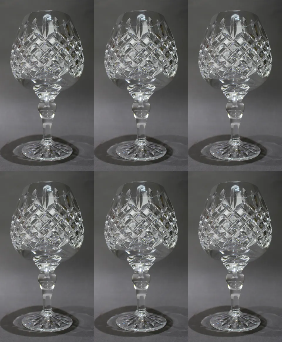 Set of 6 Tudor Crystal "Beaufort" Wine Goblets