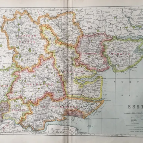 Bacons London & Suburbs Rare Vintage Map Essex Epping Romford Chelmsford.